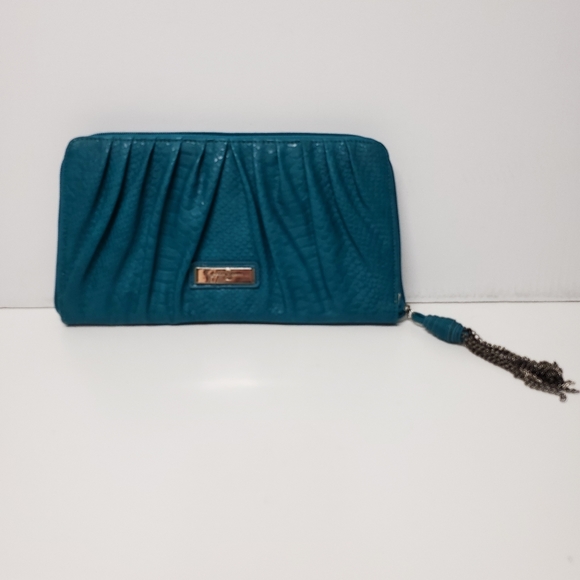 Jessica Simpson Handbags -  NWOT Jessica Simpson Teal Clutch with chain zip